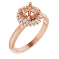 6.5 mm Round 1/5 CTW Natural Diamond Semi-Set Halo-Style Engagement Ring
