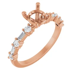 6.5 mm Round 1/4 CTW Natural Diamond Semi-Set Art Deco Engagement Ring