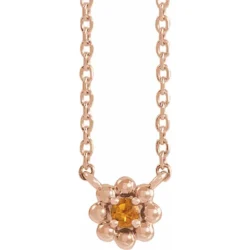Natural Citrine Beaded Youth 16" Necklace