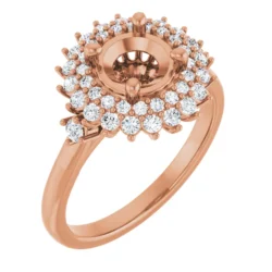 CTW Natural Diamond Semi-Set Fancy Halo-Style Engagement Ring