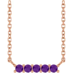Natural Amethyst Bar 16" Necklace