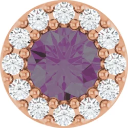 Lab-Grown Ruby & 1/10 CT Natural Diamond Halo-Style Pendant Item # 88590:314:P Share