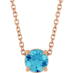 5 mm Natural Blue Zircon 16-18" Necklace