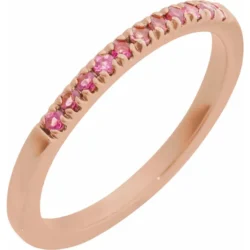 Natural Pink Tourmaline Stackable Ring