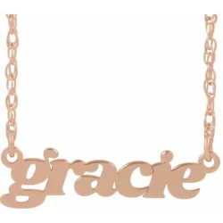 Rose Retro Nameplate 16-18" Necklace