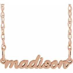 Tiny Script Nameplate 16-18" Necklace