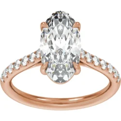 14K Rose 12.1x6.05 mm Oval 2 1/3 CTW Lab-Grown Diamond Engagement Ring