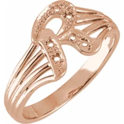 Rose Initial R Ring Mounting