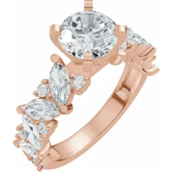 CTW Lab-Grown Diamond Semi-Set Engagement Ring