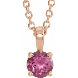 6 mm Natural Pink Tourmaline 16-18" Necklace