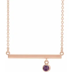 Natural Amethyst Bezel-Set 16" Necklace