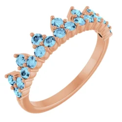 Natural Aquamarine Crown Ring
