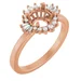 14K Rose 6.5 mm Round 1/6 CTW Natural Diamond Semi-Set Engagement Ring