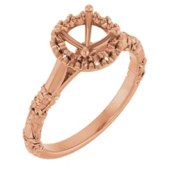 Round Halo-Style Engagement Ring Mounting
