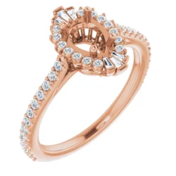 Pear 1/3 CTW Natural Diamond Semi-Set Engagement Ring