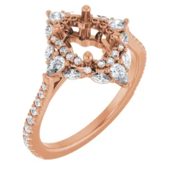 CTW Natural Diamond Semi-Set Engagement Ring