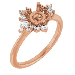 Natural Diamond Semi-Set Engagement Ring