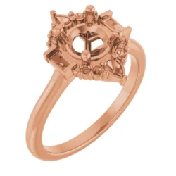 6.5 mm Round Engagement Ring Mounting