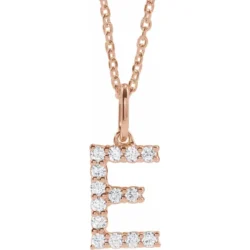 1/5 CTW Lab-Grown Diamond Initial E 16-18" Necklace