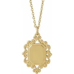 Engravable Scroll 16-18" Necklace
