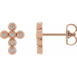 Imitation Cubic Zirconia Cross Earrings