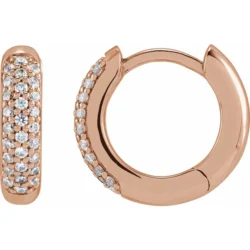 1/4 CTW Lab-Grown Diamond 12 mm Hinged Hoop Earrings