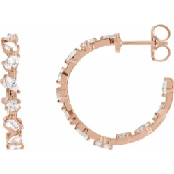 2 CTW Lab-Grown Diamond 24.4 mm Hoop Earrings