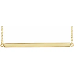 Engravable Four-Sided Bar 18" Necklace