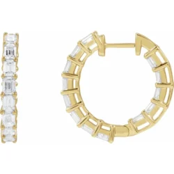 3 CTW Lab-Grown Diamond Inside-Outside 21.2 mm Hoop Earrings