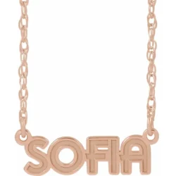 Block Letter Nameplate 16-18" Necklace