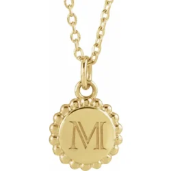 Engravable Beaded Disc 16-18" Necklace