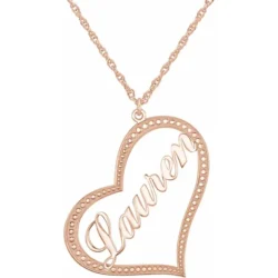 Script Single Name Heart 18" Necklace