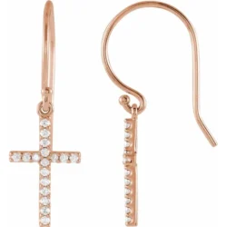 1/6 CTW Natural Diamond Cross Earrings