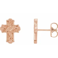 Floral Cross Earrings