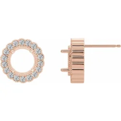 5.5 mm Round 1/3 CTW Natural Diamond Semi-Set Halo-Style Earrings