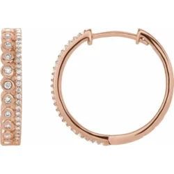 1/3 CTW Natural Diamond Geometric 19.1 mm Hoop Earrings