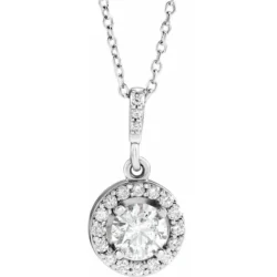 1/2 CTW Natural Diamond Halo-Style 18" Necklace