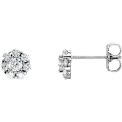 2 CTW Natural Diamond Cluster Earrings