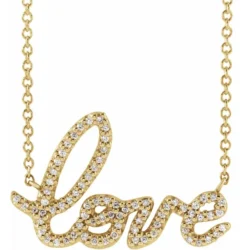 1/6 CTW Natural Diamond Love 18" Necklace