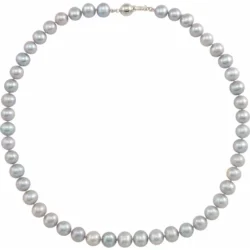 Sterling Silver Cultured Gray Freshwater Pearl 18" Necklace Item # 688805:100:P Share