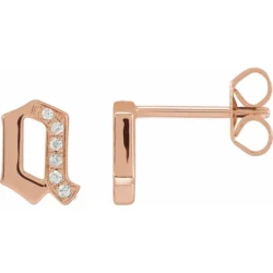03 CTW Natural Diamond Gothic Initial A Earring