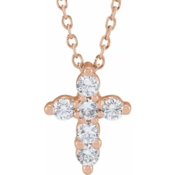 1/4 CTW Lab-Grown Diamond Cross 18" Necklace