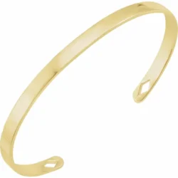 Engravable Diamond Pierced Cuff 7" Bracelet