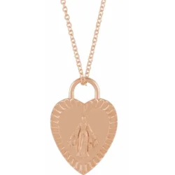 Miraculous Mary Heart 16-18" Necklace