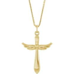 Angel Wings Heart Cross 18" Necklace