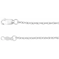 Rhodium-Plated Sterling Silver 1.25 mm Rope 24" Chain