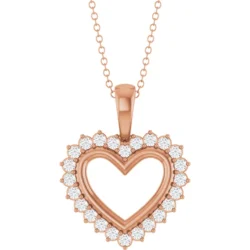 1/3 CTW Natural Diamond Heart 16-18" Necklace