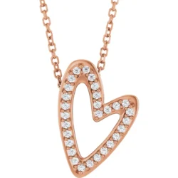1/8 CTW Natural Diamond Heart 18" Necklace