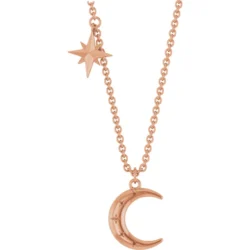 Crescent Moon & Star 18" Necklace