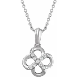 Sterling Silver .08 CTW Natural Diamond 18" Necklace